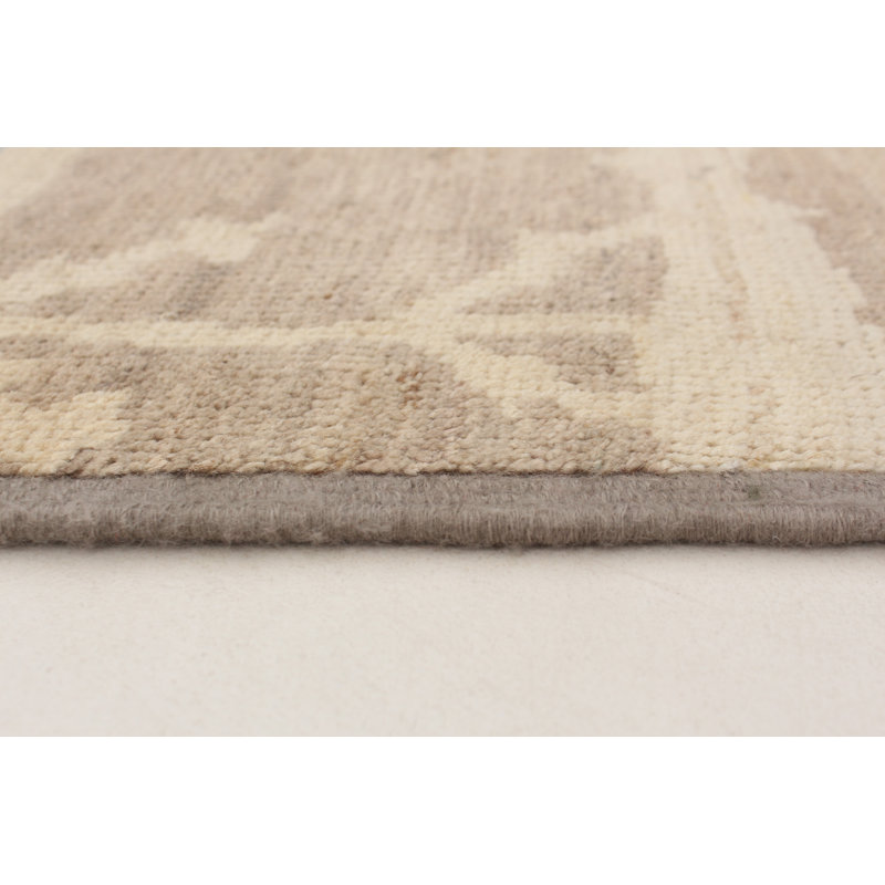 Tapis en laine brun/beige 5 pi 2 po x 7 pi 10 po one-of-kind à la main noué la Grogan