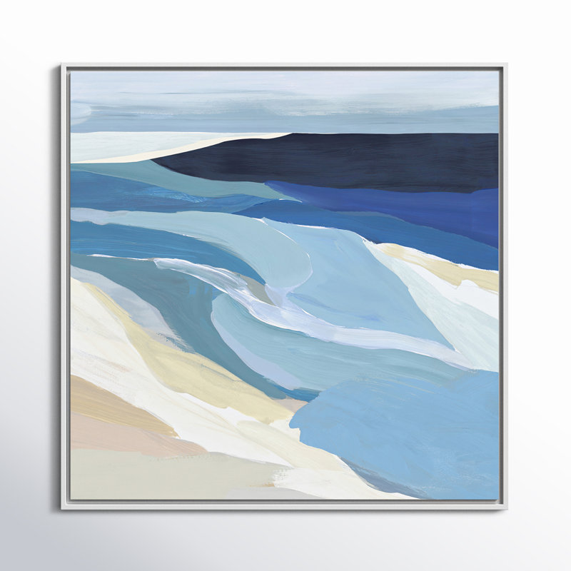 Camarie "Graham Lake I" by Isabelle Z Wood Framed Canvas Graphic Art with Mounting Hardware, Picture Framed Canvas, White