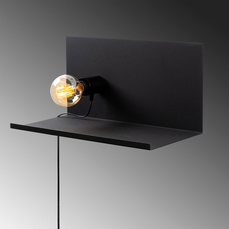 Plafonnier encastré 1 lumière à brancher Shauna, Noir, H 9,84 po x l 19,69 po x P 9,84 po