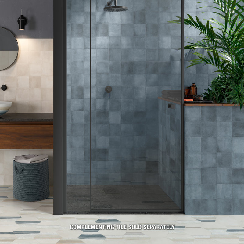 Matter 6" x 6" Porcelain Stone Look Floor and Wall Tile, Blue