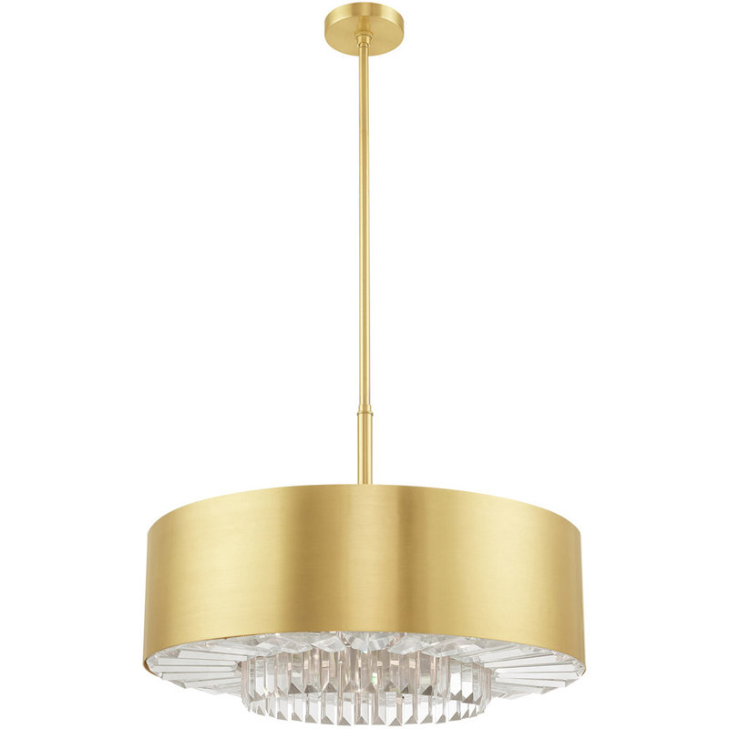 Lustre classique à 6 lumières avec abat-jour en verre soufflé à la main