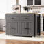 Grey Kitchen Island With 7 Removable Wheels & Drawer 44"X19.75" Lockable Dining Table -