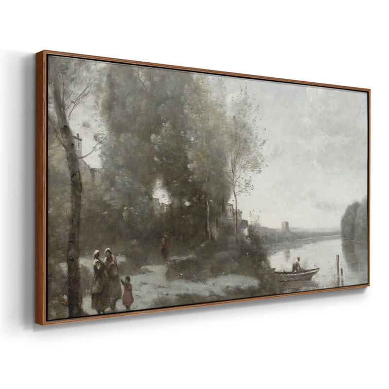 Série paysage - DLXV III - Toile tendue avec châssis encadré - Prêt à être accroché, H 21 po x l 41 po, Noyer