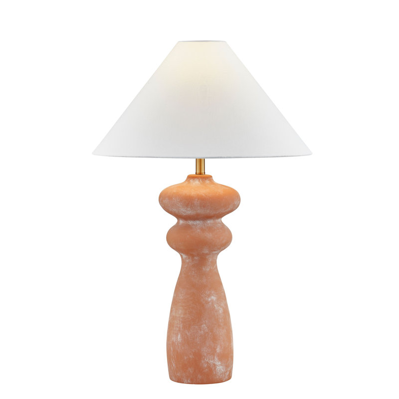 Ambrose 28" Ceramic Table Lamp with Fabric Shade, Rust