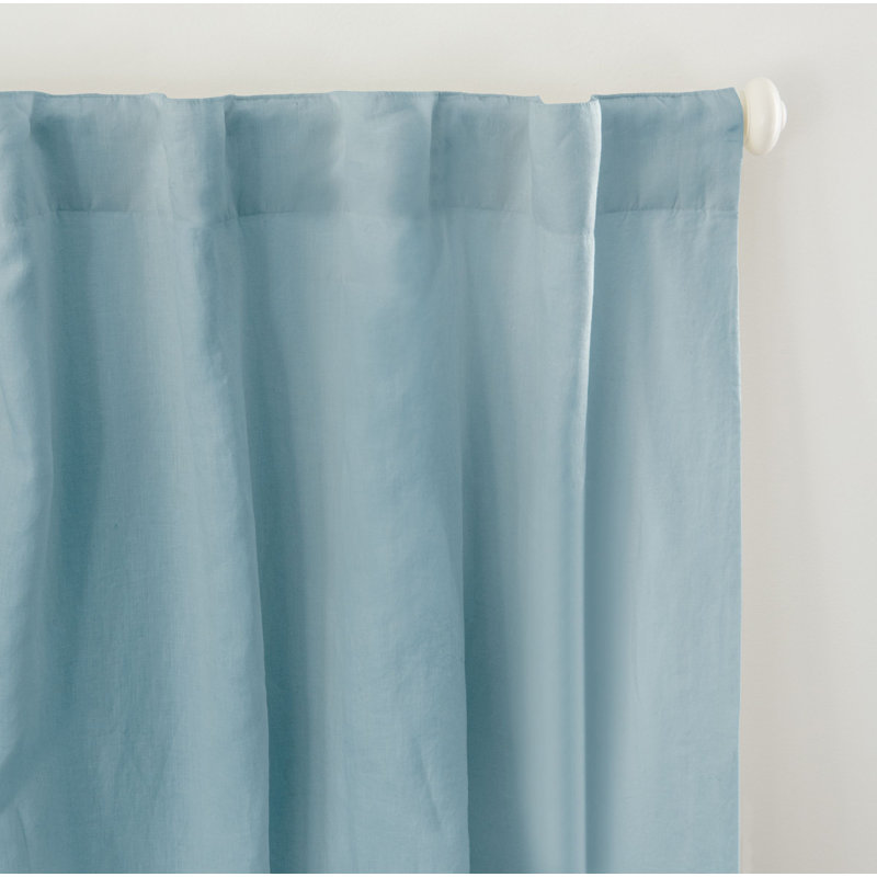 100% French Linen Curtain Set, 50" W x 108" L, Wave