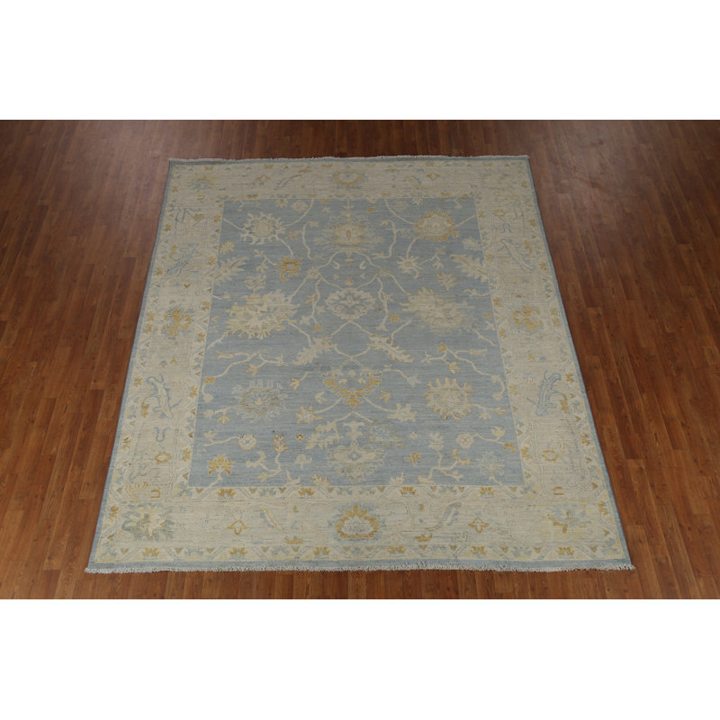 Handmade Blue Oushak Vegetable Dye Area Rug 8x10