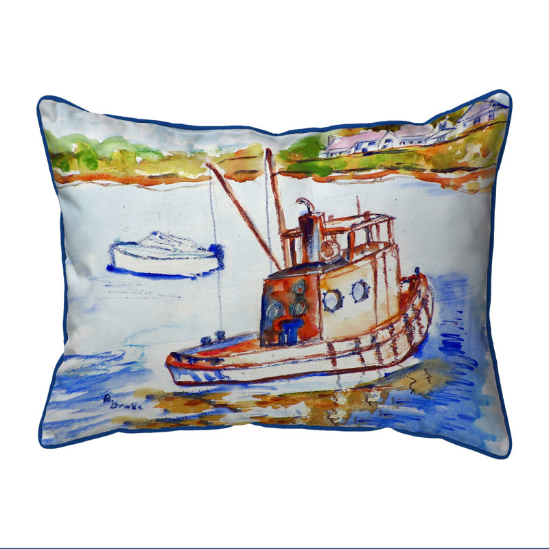 Rusty Boat Outdoor Throw Pillow, Small