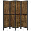 Paravent antique 4 panneaux muscade et noir-124899775