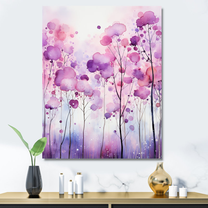 Purple Boho Flowers Explosion, Gold Single Picture Framed, 40" H x 30" W x 1.5" D