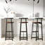 Ensemble de 3 tabourets de bar à hauteur de comptoir avec dossier ergonomique et base en acier robuste pour le confort des îlots de cuisine-605113746