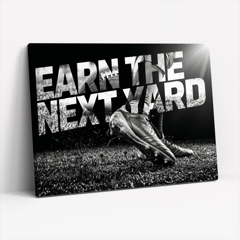 Ensemble d'une toile murale « Gagnez le prochain yard »., H 18 po x l 24 po, Naturel