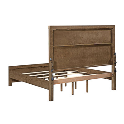 Lit plateforme en bois avec chargement USB