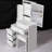 Left Bedside Vanity Table For Small Spaces, With Cushioned Seat & Extra Large Sliding Mirror, Multi-Layered Storage, Stylish White Dresser Compact Rooms Vanity, Comes Stool Multi-Layer Chic Spaces-438142739