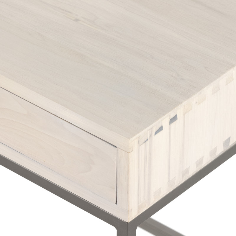 Solid Wood Modular L-Shaped Writing Desk, Dove Poplar