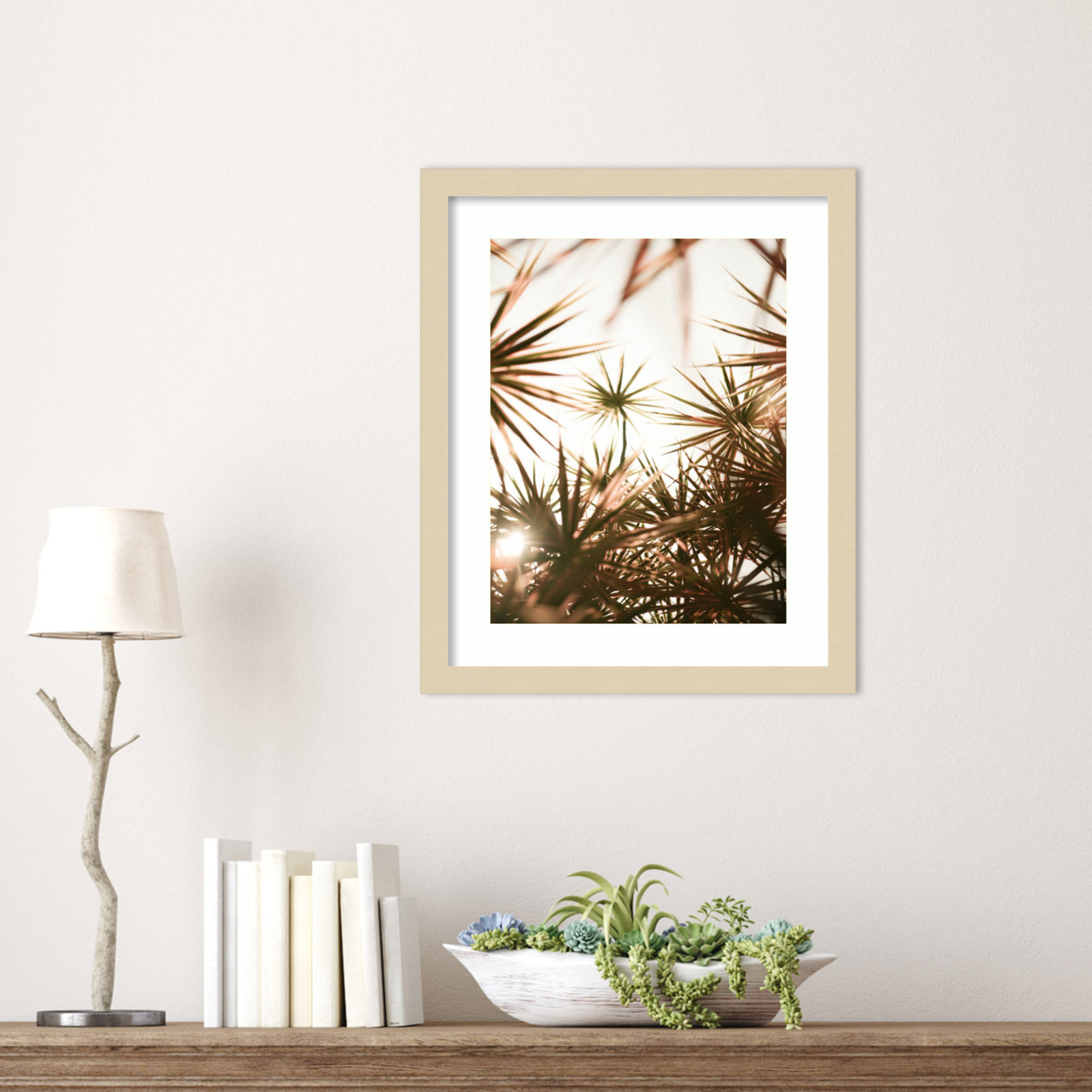 Daisey "Starlight Through Palms" Print, Brown, 17" H x 14" W