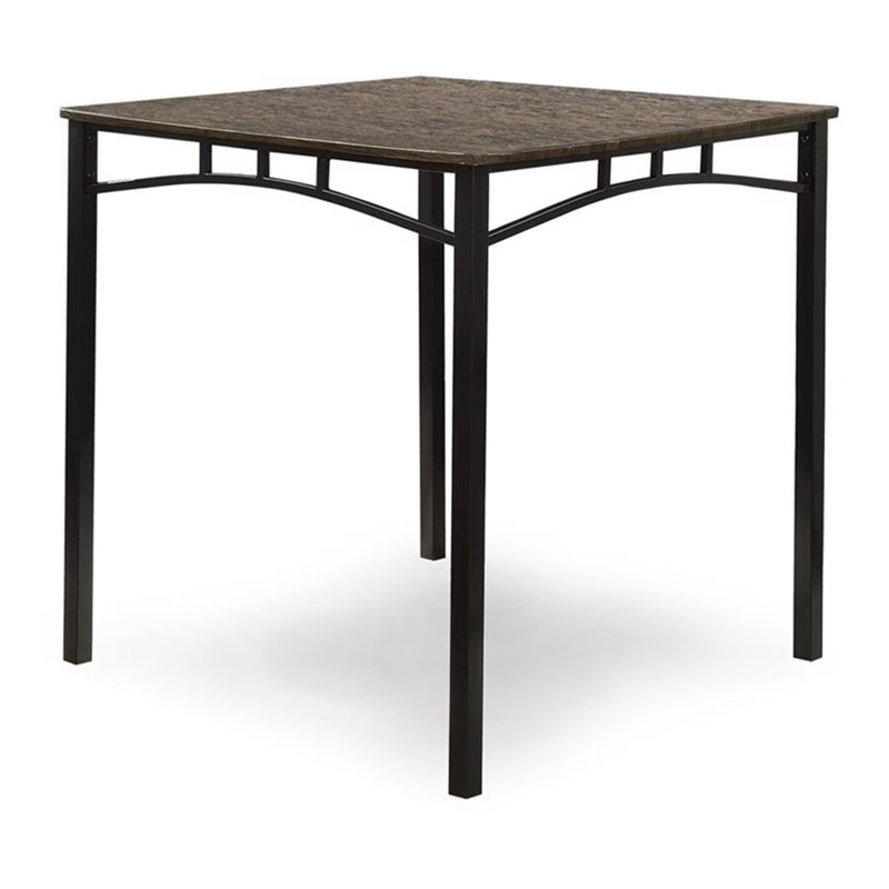 Ensemble de table de comptoir industriel 38 pièces H 38,4 po, brun antique / noir
