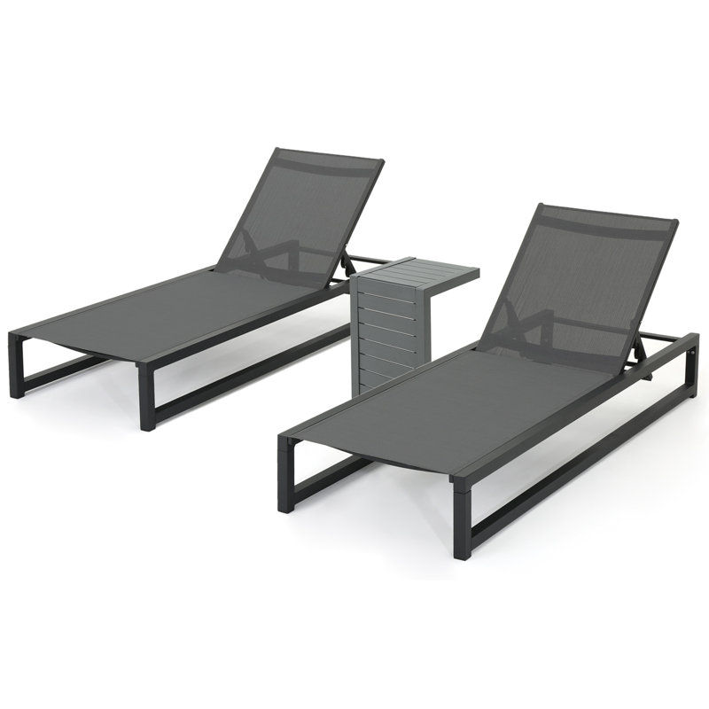 Chaise longue inclinable avec table Gallatin