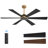 60 In. 6-Plywood Double-Sided Black and Walnut Blades Ceiling Fan With Remote Dc, Black and NAB Gold-360778131-360778140