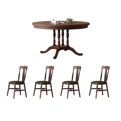 French elegant solid wood round table set
