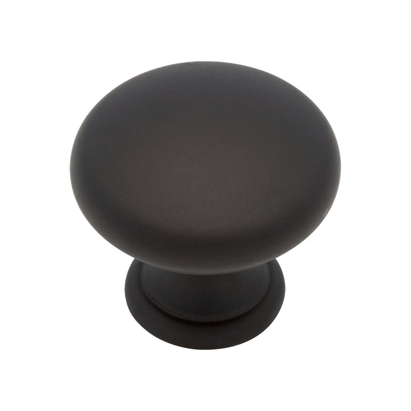 Builders Program 1 1/4" Diameter Mushroom Knob, Matte Black