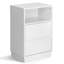 15.7" White Nightstand, P2 Particleboard, Matte Melamine, Beveled Drawer, 2 Drawers-1384403651