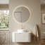 Meuble-lavabo avec tiroirs, lavabo rond en céramique blanche et comptoir en pierre frittée-1620502885