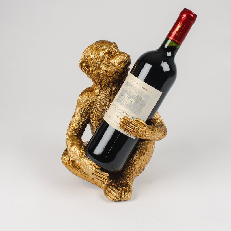 Pullins 1 Bottle Tabletop/Countertop Wine Bottle Rack in Gold