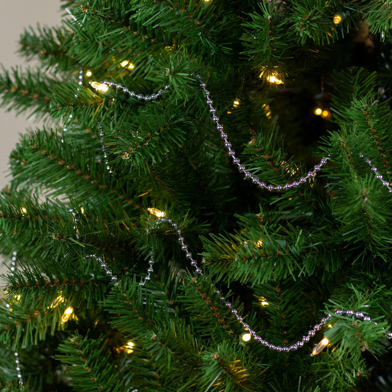 Guirlande de Noël perlée artificielle, Bleu ciel, L 15 pi