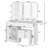 Vanity Desk Set With Led Lighted Mirror & Power Outlet, Makeup Table Top with 3 Open Bookcases, 3 Cubbies, 2 Drawers, Dresser Table for Bedroom, Checkroom-1244200110
