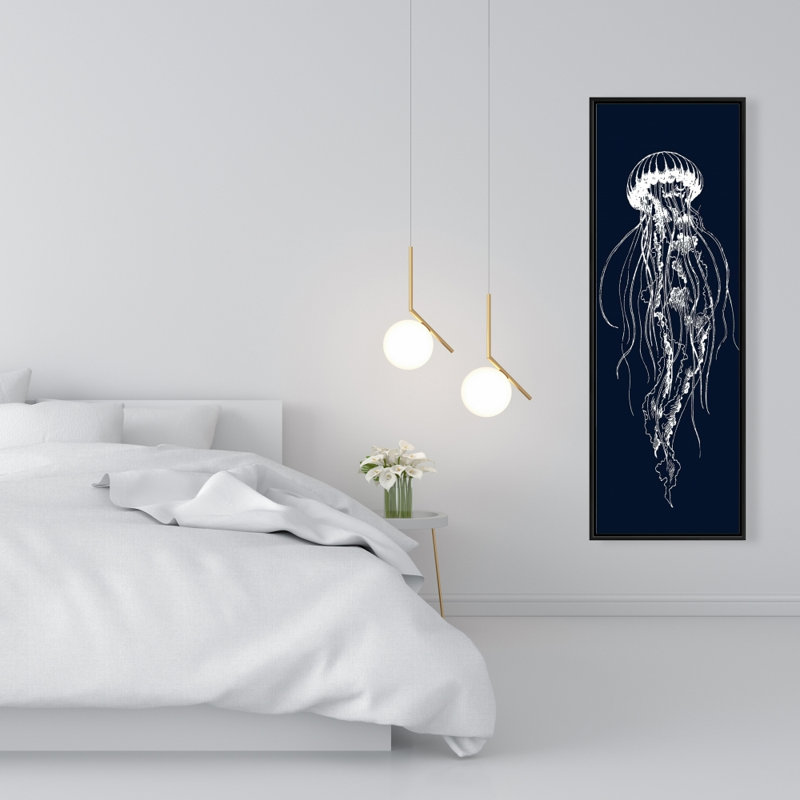 Illustration de méduse blanche sur toile