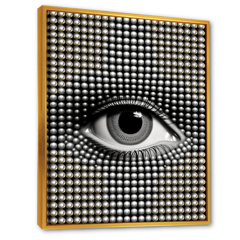 Analeigh Monochrôme IV - reproduction sur toile, L 30 po x H 40 po, Cadre flottant doré