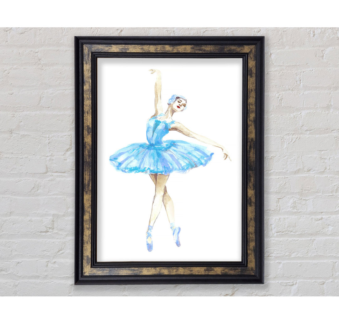 Blaue Ballerina 5 - Einzelne Bilderrahmen Kunstdrucke