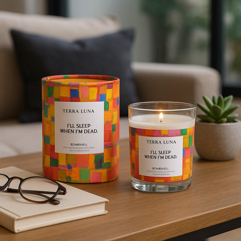 Bougie décorative en verre Bombshell pour bibliothèque