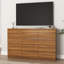 Commode double à 12 tiroirs, coffre de rangement moderne en bois, noyer