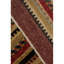 Wool Striped Area Rug in Wine/Green/Brown