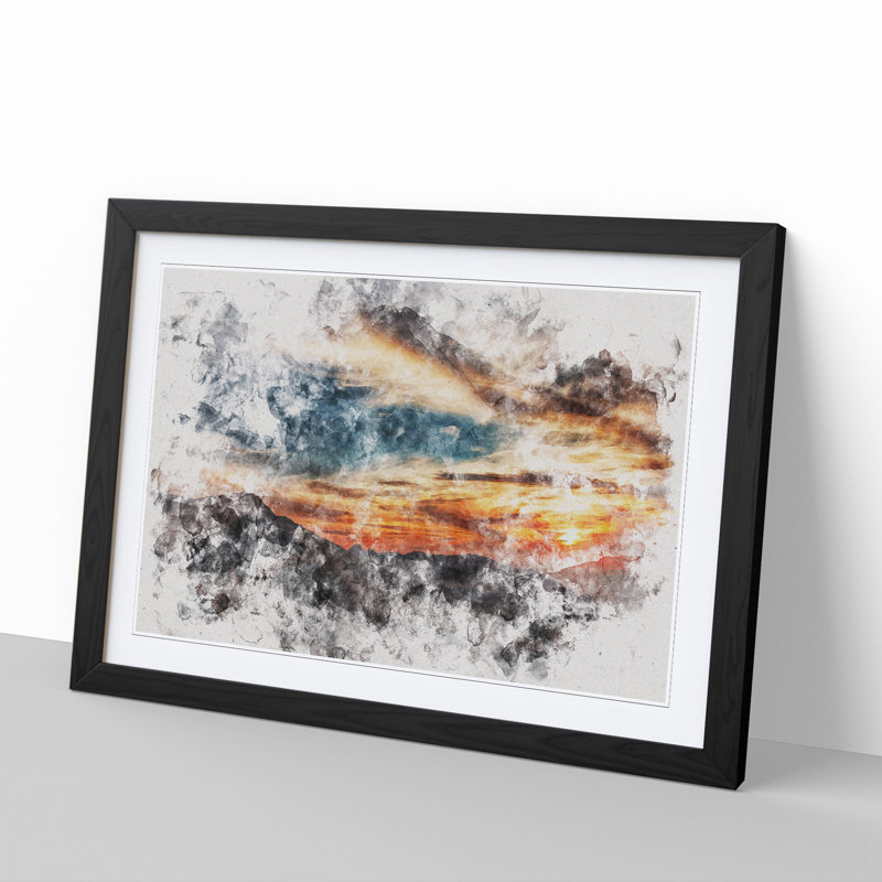 Sunset in Utah - Picture Frame Painting, Black Framed, 48cm H x 65cm W x 2cm D