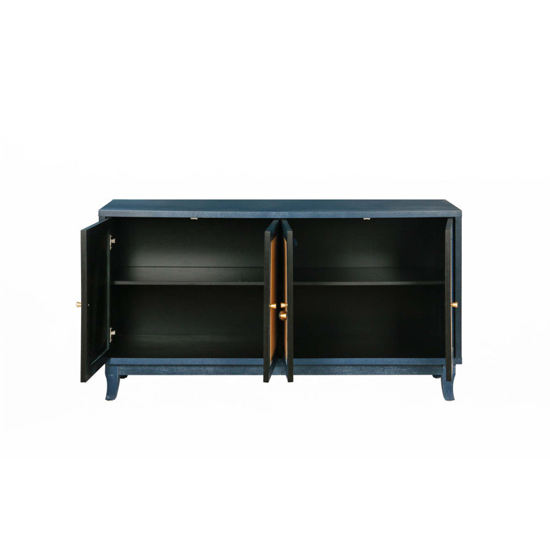 Buffet en rotin, Bleu marine antique