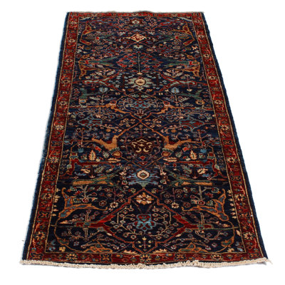 2x6 Navy and Red Traditional Runner