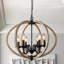 Lustre en bois à 6 lumières à intensité variable Diethelm