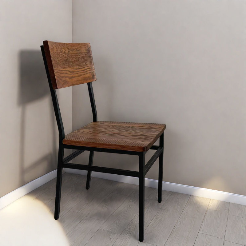 Chaises de salle à manger de qualité commerciale, ensemble de ferme en bois d'acier pour la cuisine