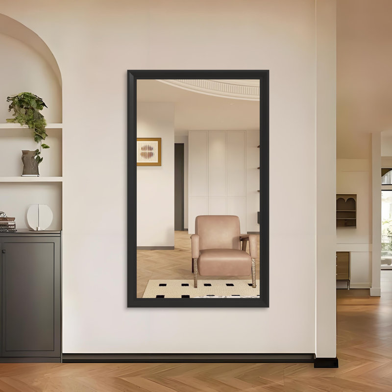 Miroir de salle de bain moderne, Noir, 35,6 po x 59,6 po