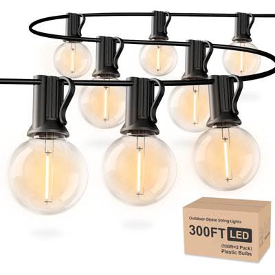 300FT Dimmable Outdoor Globe String Lights