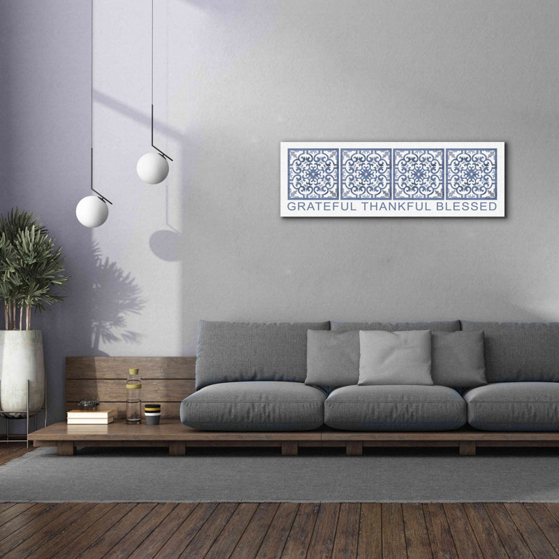 «Grateful, Thankful, Blessed Pattern» par Cindy Jacobs, art mural sur toile, H 20 po x l 60 po x P 1,5 po