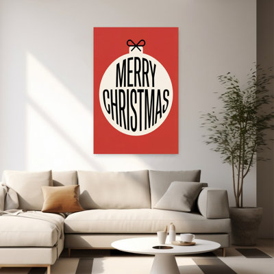 Merry Christmas Ornament Classic Minimalist Retro Winter Wall Art Print