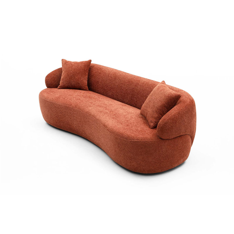 Canapé courbé Mid-Century, Orange