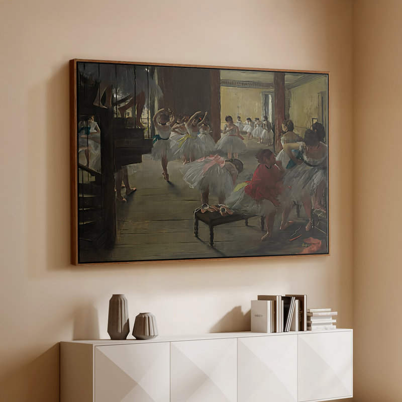 Le cours de danse, c. 1873 - Edgar Degas - Toile tendue avec châssis encadrée, Noyer, 26 x 40