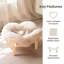 Lit pour chat surélevé en bois avec coussin en forme de cœur, 14,96 po x 5,91 po x 12,99 po, supportant les petits et moyens chats jusqu'à 20 lb, canapé-lit surélevé pour animal de compagnie, tapis en coton doux lavable pour chaton d'intérieur
