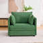 Très grand fauteuil d'appoint en chenille surdimensionné à assise profonde, méridienne rembourrée, repose-pieds avec rangement assorti et trois coussins décoratifs, parfait pour un appartement, une chambre à coucher ou un salon