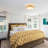 Dimmable Led Gold Drum Glass Flush Mount