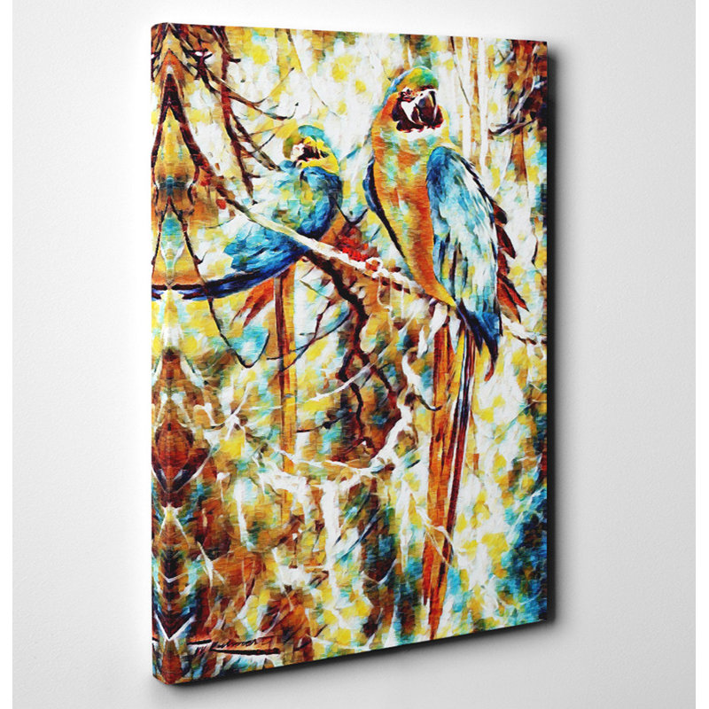 Vintage Blue Macaw Art - Wrapped Canvas, 76cm H x 50cm W